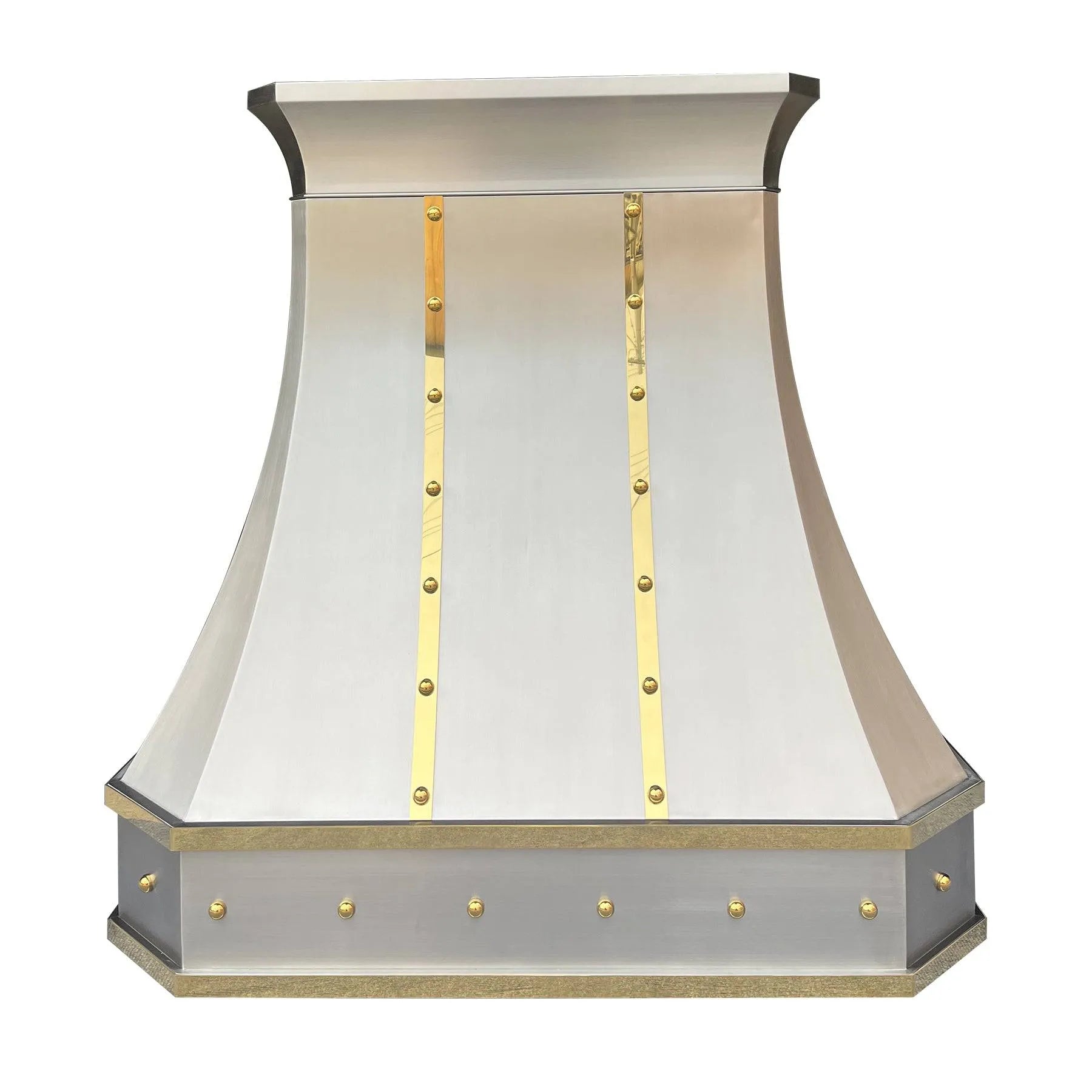 Fobest Custom Stainless Steel Range Hood With Brass Accent FSS-8-Stainless Steel Range Hood-Fobest