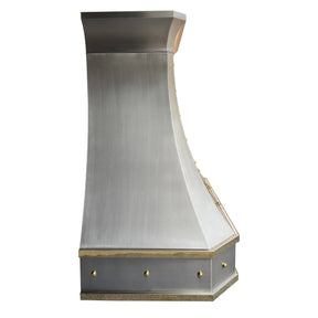 Fobest Custom Stainless Steel Range Hood With Brass Accent FSS-8-Stainless Steel Range Hood-Fobest