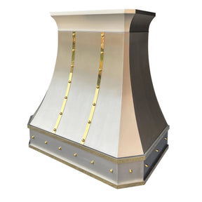 Fobest Custom Stainless Steel Range Hood With Brass Accent FSS-8-Stainless Steel Range Hood-Fobest