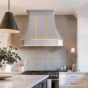 Fobest Custom Stainless Steel Range Hood With Brass Accent FSS-8-Stainless Steel Range Hood-Fobest