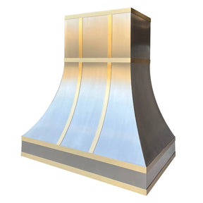 Fobest Custom Stainless Steel Range Hood with Brass Metal Straps FSS-43-Stainless Steel Range Hood-Fobest