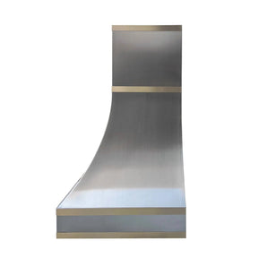 Fobest Custom Stainless Steel Range Hood with Brass Metal Straps FSS-43-Stainless Steel Range Hood-Fobest
