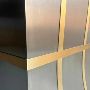 Fobest Custom Stainless Steel Range Hood with Brass Metal Straps FSS-43-Stainless Steel Range Hood-Fobest