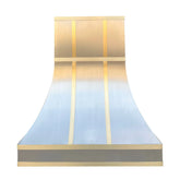 Fobest Custom Stainless Steel Range Hood with Brass Metal Straps FSS-43-Stainless Steel Range Hood-Fobest