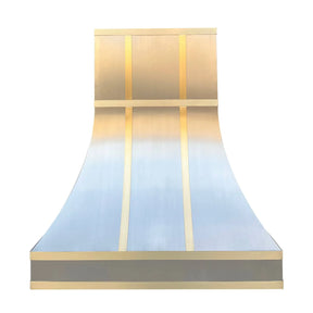 Fobest Custom Stainless Steel Range Hood with Brass Metal Straps FSS-43-Stainless Steel Range Hood-Fobest