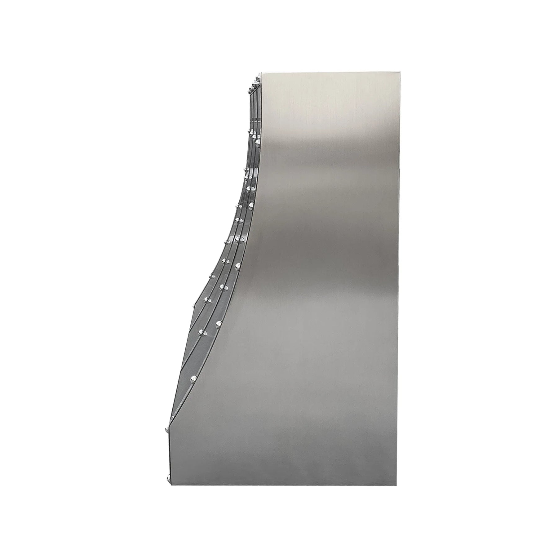 Fobest Custom Stainless Steel Range Hood with polished straps and rivets FSS-177-Stainless Steel Range Hood-Fobest