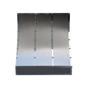 Fobest Custom Stainless Steel Range Hood with polished straps and rivets FSS-177-Stainless Steel Range Hood-Fobest