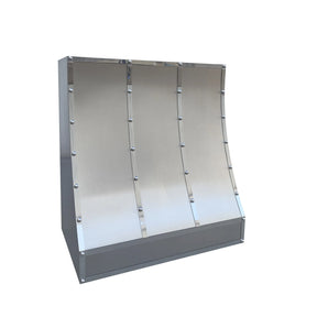 Fobest Custom Stainless Steel Range Hood with polished straps and rivets FSS-177-Stainless Steel Range Hood-Fobest