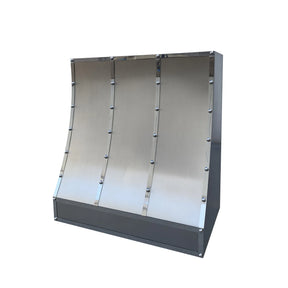 Fobest Custom Stainless Steel Range Hood with polished straps and rivets FSS-177-Stainless Steel Range Hood-Fobest