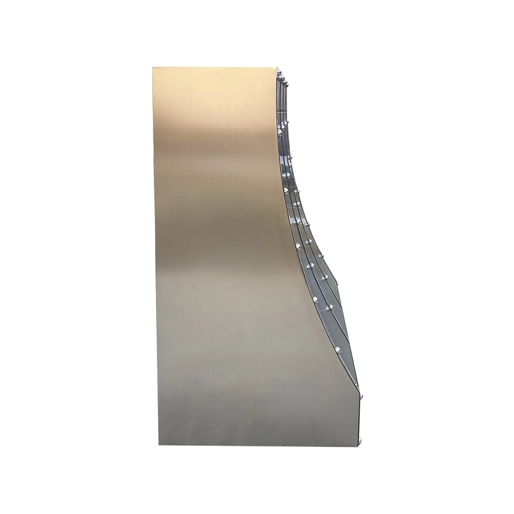 Fobest Custom Stainless Steel Range Hood with polished straps and rivets FSS-177-Stainless Steel Range Hood-Fobest