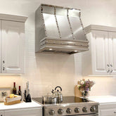 Fobest Custom Stainless Steel Vent Hood with Polished Straps FSS-13-Stainless Steel Range Hood-Fobest