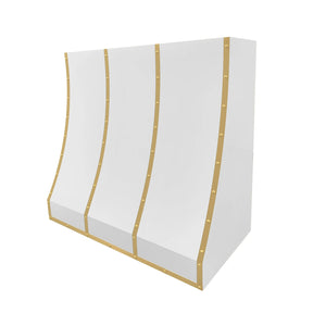 Fobest Custom Stove Hood with Brass Accent FSS-347-Stainless Steel Range Hood-Fobest