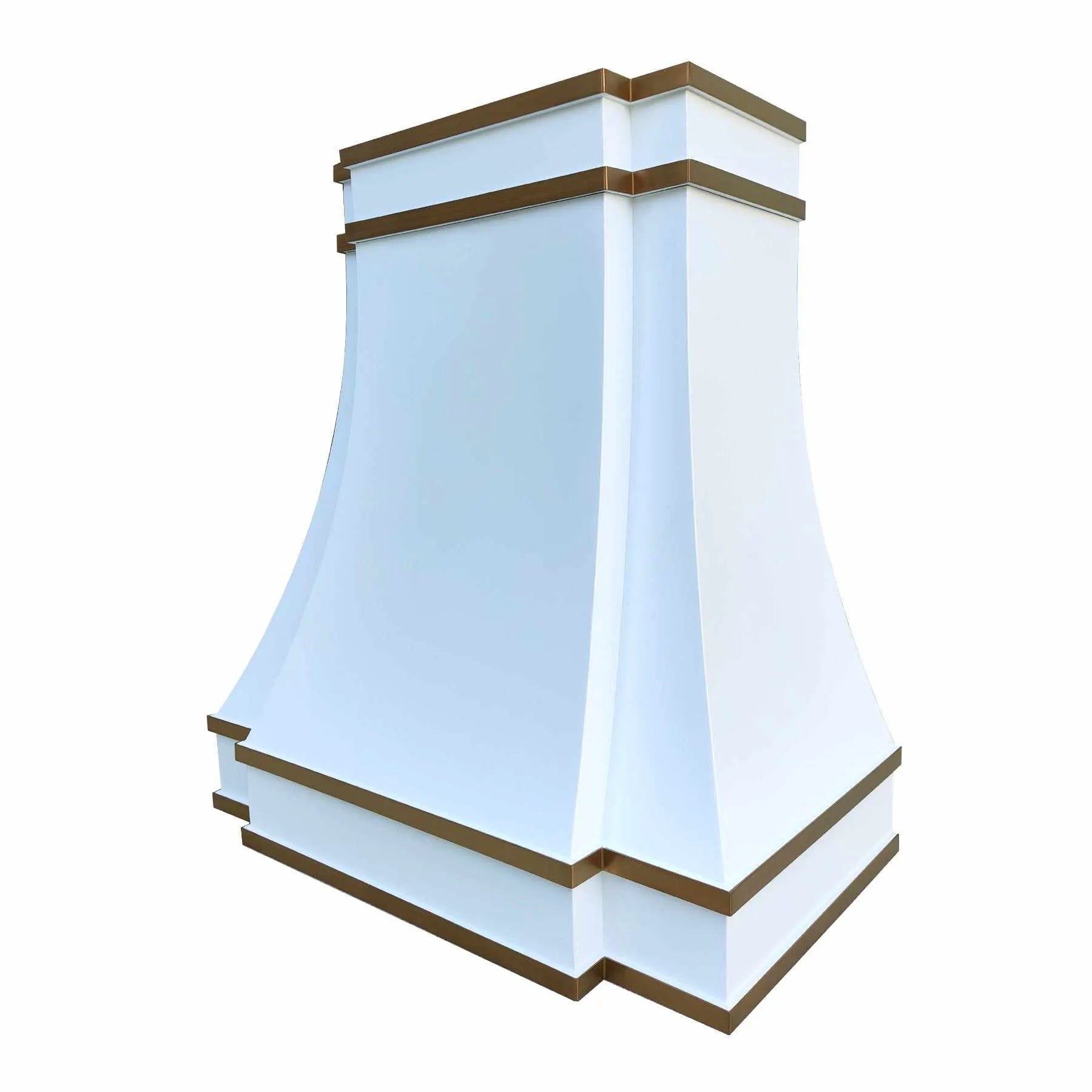 Fobest Custom White Range Hood with Brass Accent FSS-283-Stainless Steel Range Hood-Fobest