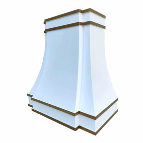 Fobest Custom White Range Hood with Brass Accent FSS-283-Stainless Steel Range Hood-Fobest