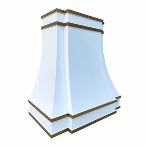 Fobest Custom White Range Hood with Brass Accent FSS-283-Stainless Steel Range Hood-Fobest