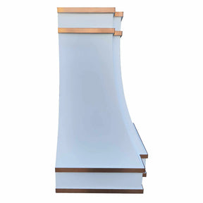 Fobest Custom White Range Hood with Brass Accent FSS-283-Stainless Steel Range Hood-Fobest