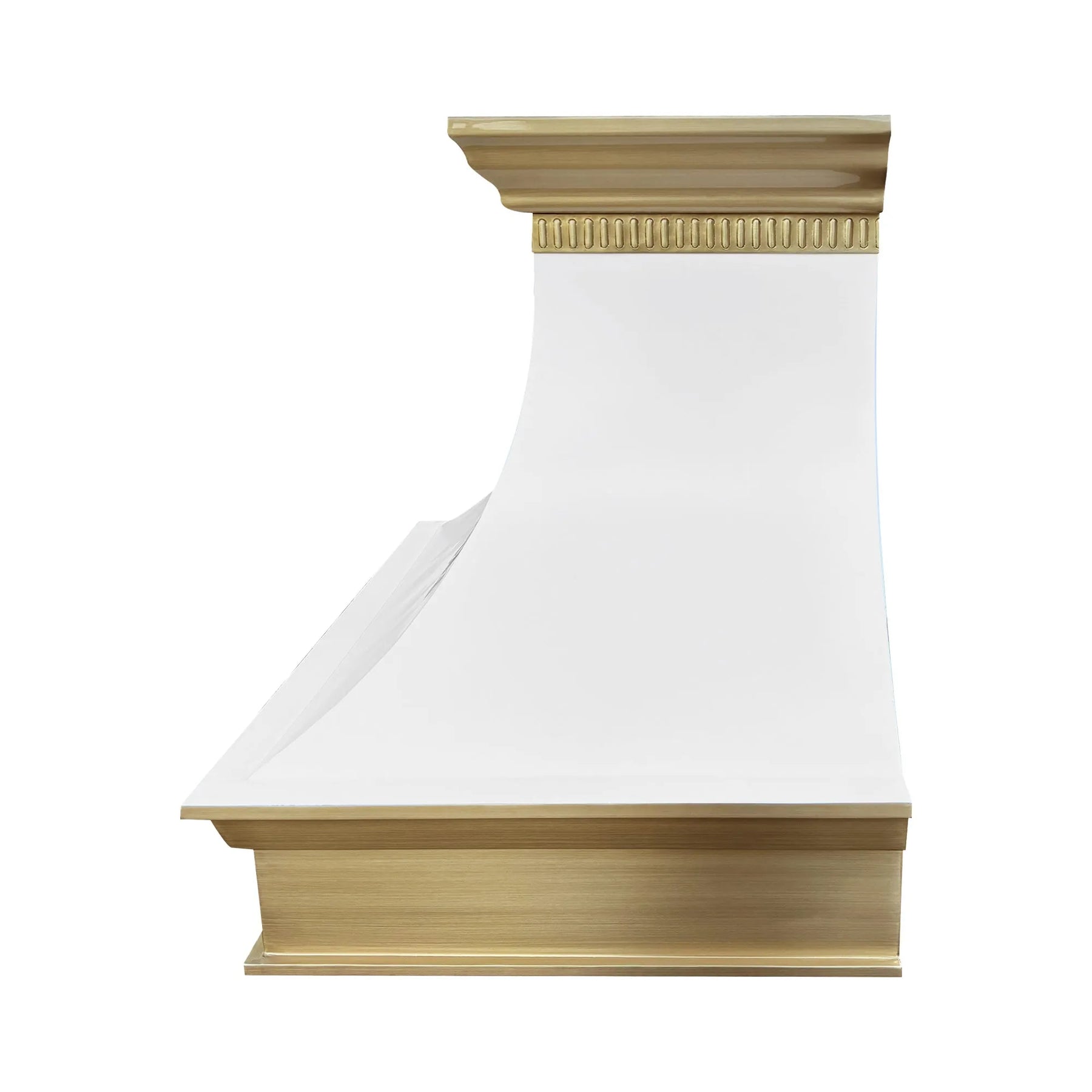 Fobest Custom White Range Hood with Gold Crown FSS-444-Stainless Steel Range Hood-Fobest