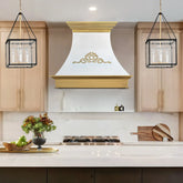 Fobest Custom White Range Hood with Gold Crown FSS-444-Stainless Steel Range Hood-Fobest