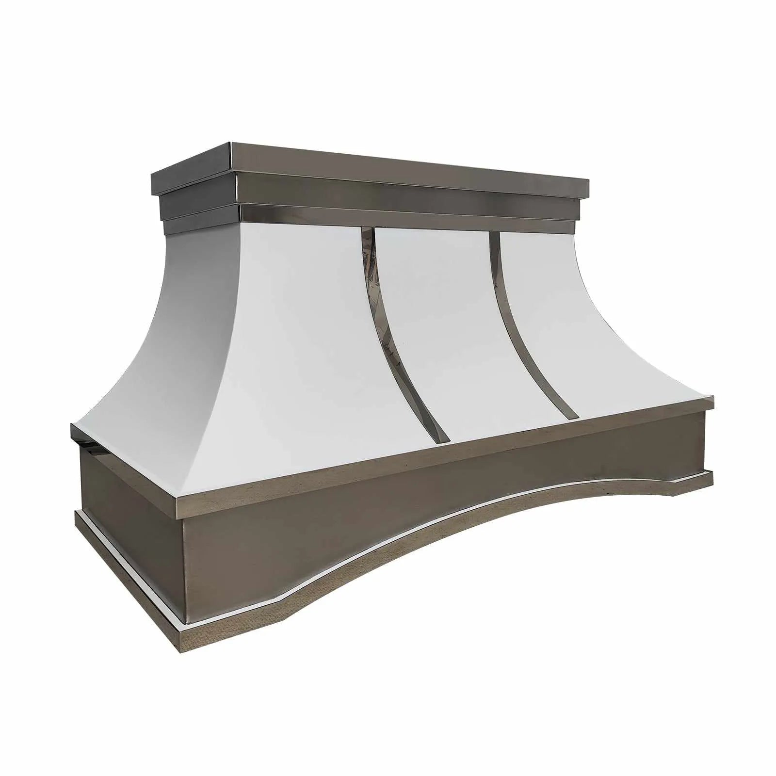 Fobest Custom White Stainless Steel Range Hood with Arched Band FSS-199-Stainless Steel Range Hood-Fobest