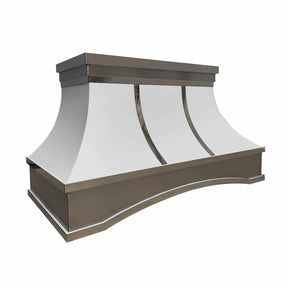 Fobest Custom White Stainless Steel Range Hood with Arched Band FSS-199-Stainless Steel Range Hood-Fobest