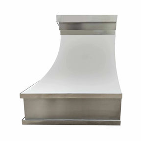 Fobest Custom White Stainless Steel Range Hood with Arched Band FSS-199-Stainless Steel Range Hood-Fobest