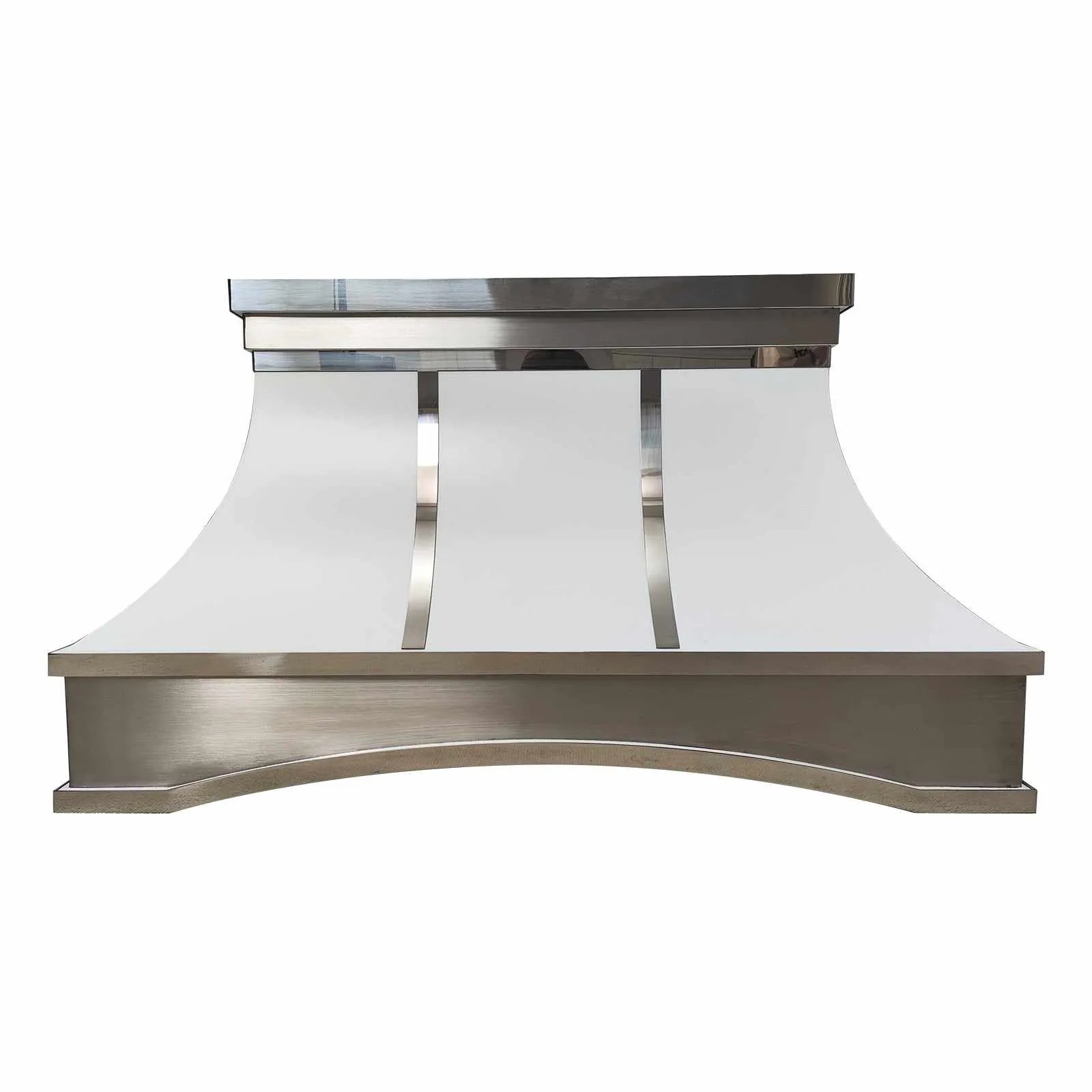 Fobest Custom White Stainless Steel Range Hood with Arched Band FSS-199-Stainless Steel Range Hood-Fobest