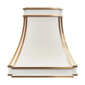 Fobest Custom White Stainless Steel Range Hood with Brass Trim FSS-61-Stainless Steel Range Hood-Fobest