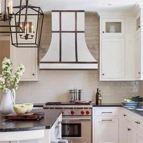 Fobest Custom White Stainless Steel Range Hood with Copper Bands FSS-141-Stainless Steel Range Hood-Fobest