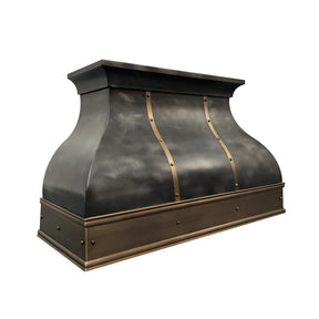 Fobest Custom Zinc Hood with Brass Band FSS-348-Stainless Steel Range Hood-Fobest