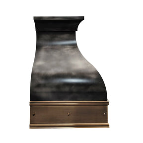 Fobest Custom Zinc Hood with Brass Band FSS-348-Stainless Steel Range Hood-Fobest