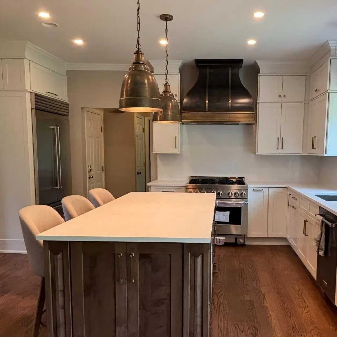Fobest Custom Zinc Hood with Brass Band FSS-348-Stainless Steel Range Hood-Fobest