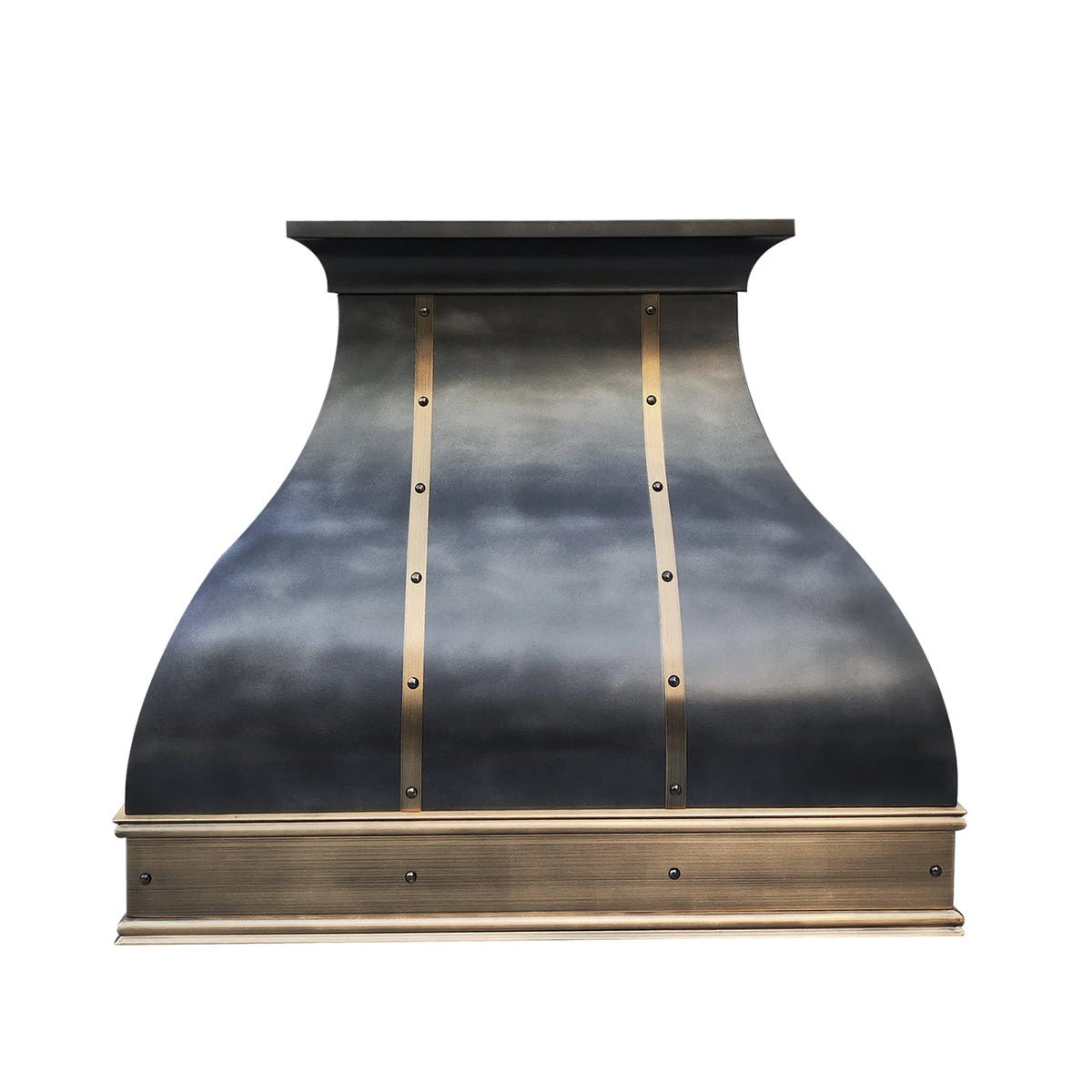 Fobest Custom Zinc Hood with Brass Band FSS-348-Stainless Steel Range Hood-Fobest