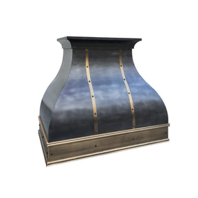 Fobest Custom Zinc Hood with Brass Band FSS-348-Stainless Steel Range Hood-Fobest