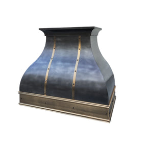 Fobest Custom Zinc Hood with Brass Band FSS-348-Stainless Steel Range Hood-Fobest