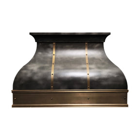 Fobest Custom Zinc Hood with Brass Band FSS-348-Stainless Steel Range Hood-Fobest