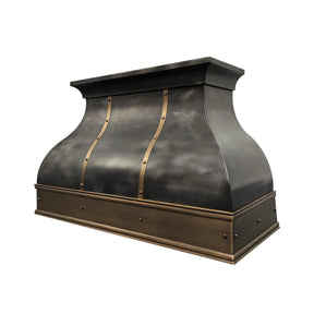 Fobest Custom Zinc Hood with Brass Band FSS-348-Stainless Steel Range Hood-Fobest