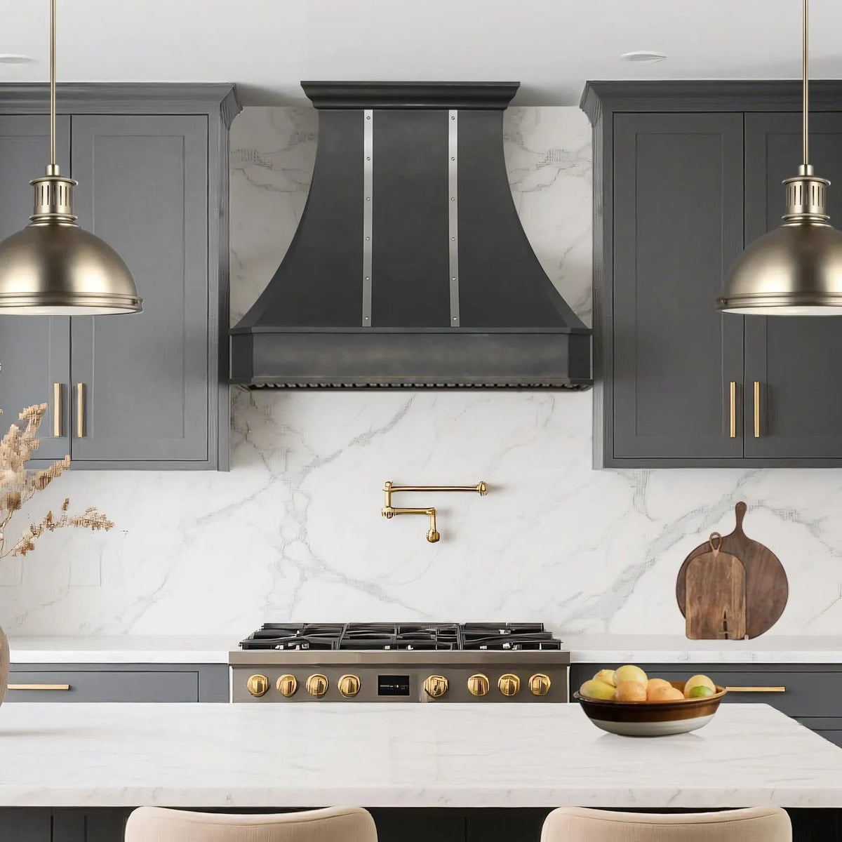 Fobest Custom Zinc Range Hood Curved Design FSS-376