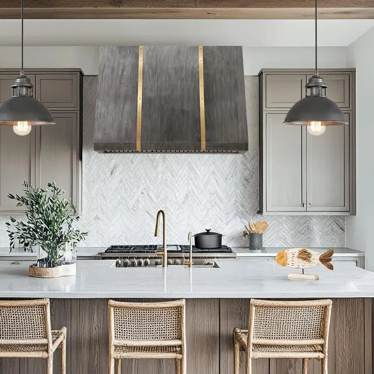 Fobest Custom Zinc Range Hood with Brass Accent FSS-243-Stainless Steel Range Hood-Fobest