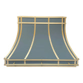 Fobest Dark Blue Kichen Hood with Brass Frame FSS-75-Stainless Steel Range Hood-Fobest