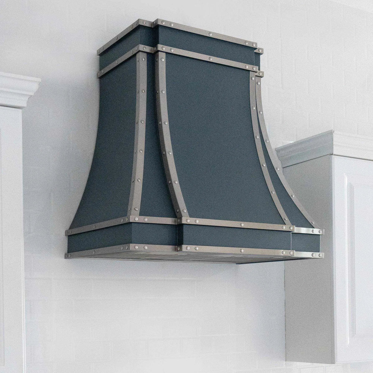 Fobest Dark Blue Stainless Steel Range Hood with Silver Trim SS-63-Stainless Steel Range Hood-Fobest