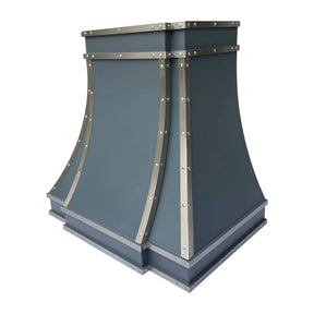 Fobest Dark Blue Stainless Steel Range Hood with Silver Trim SS-63-Stainless Steel Range Hood-Fobest
