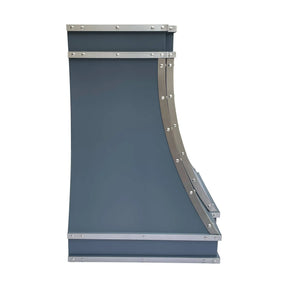 Fobest Dark Blue Stainless Steel Range Hood with Silver Trim SS-63-Stainless Steel Range Hood-Fobest