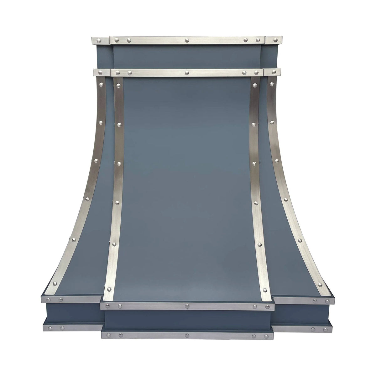 Fobest Dark Blue Stainless Steel Range Hood with Silver Trim SS-63-Stainless Steel Range Hood-Fobest