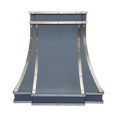 Fobest Dark Blue Stainless Steel Range Hood with Silver Trim SS-63-Stainless Steel Range Hood-Fobest