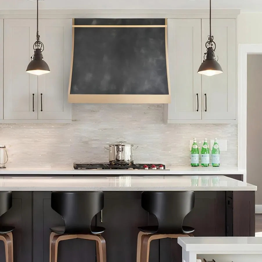 Fobest Dark Zinc Kitchen Hood with Brass Trims FSS-406-Stainless Steel Range Hood-Fobest