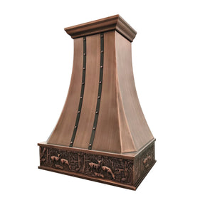 Fobest Decorative Copper Hood with Deer Apron FCP-270-Copper Range Hood-Fobest