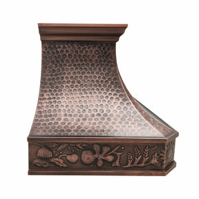 Fobest Decorative Copper Kitchen Hood with Sunflower Apron FCP-157-Copper Range Hood-Fobest