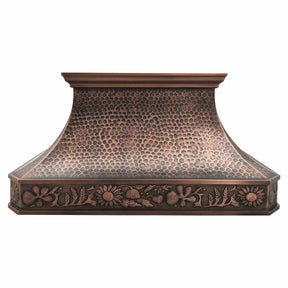Fobest Decorative Copper Kitchen Hood with Sunflower Apron FCP-157-Copper Range Hood-Fobest