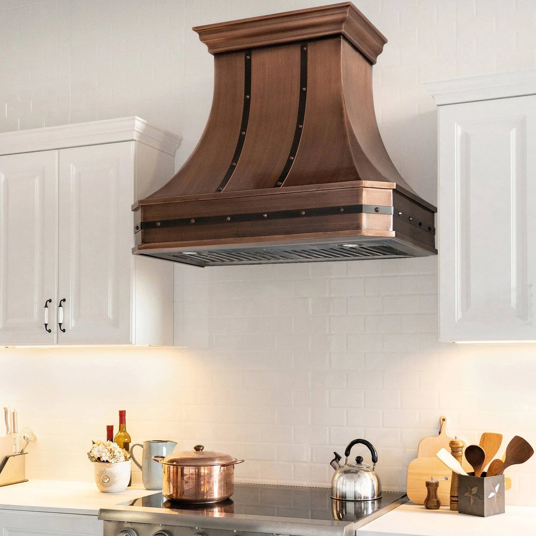 Fobest Farmhouse Antique Copper Range Hood FCP-7-Copper Range Hood-Fobest