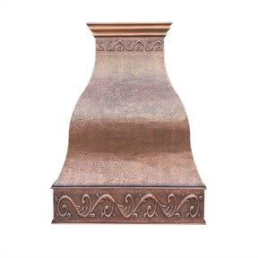 Fobest Farmhouse Copper Kitchen Hood with Scrolls Apron Motifs FCP-13-Copper Range Hood-Fobest